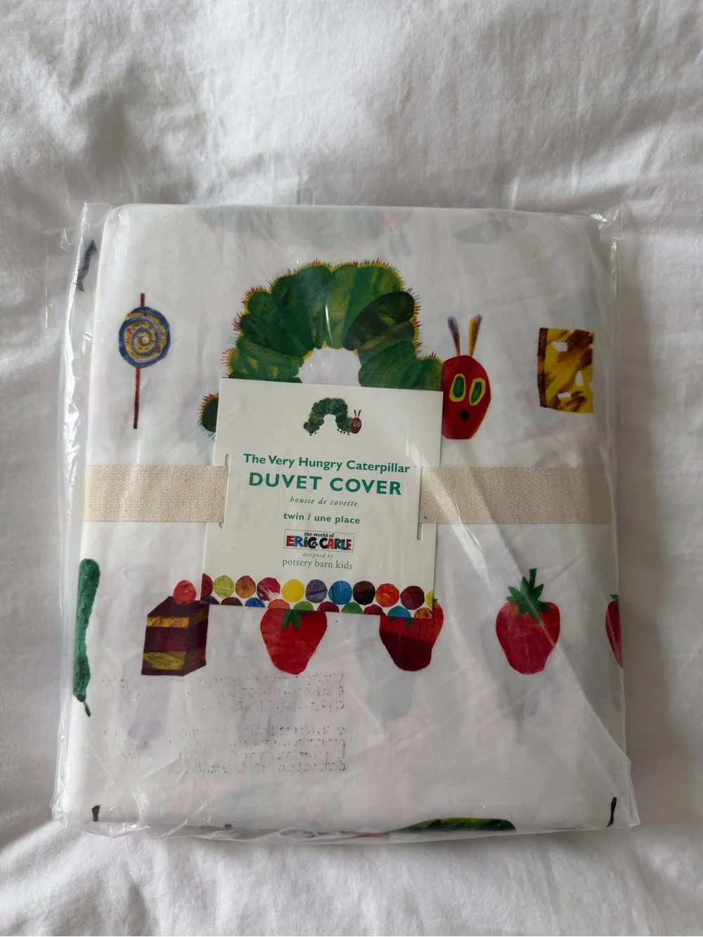 Pottery Barn Kids The Very Hungry Caterpillar White Duvet Cover